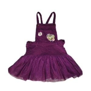 Dark Purple Tulle Skirted Dress with Heart Patch & Shirt